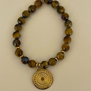 Tiffany Jazelle Tigers Eye Family Circle Bracelet GOLD